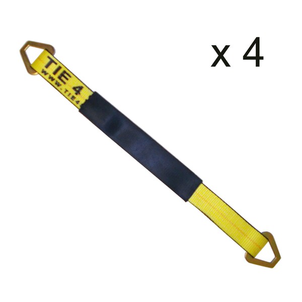 2 x 36 Axle Straps w/ Sleeve and D Rings, WLL- 3,333 lb, PK4